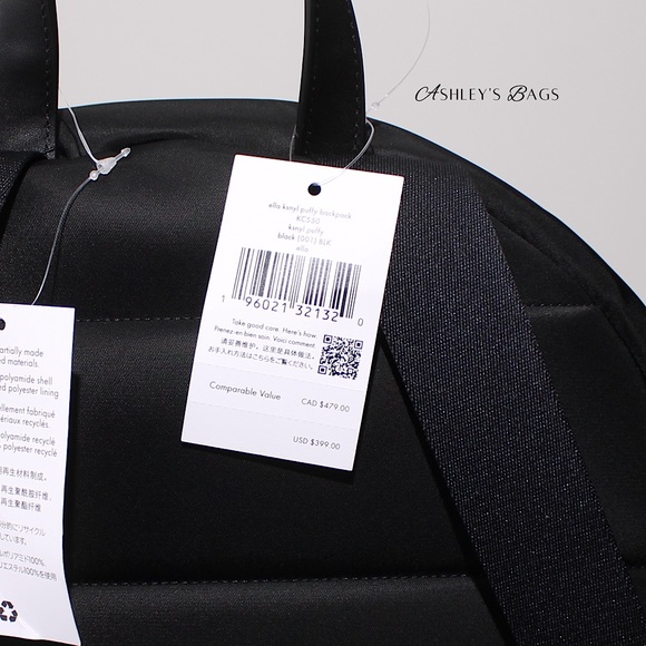 Kate Spade Ella Large Puffy Backpack In Black - Picture 8 of 11